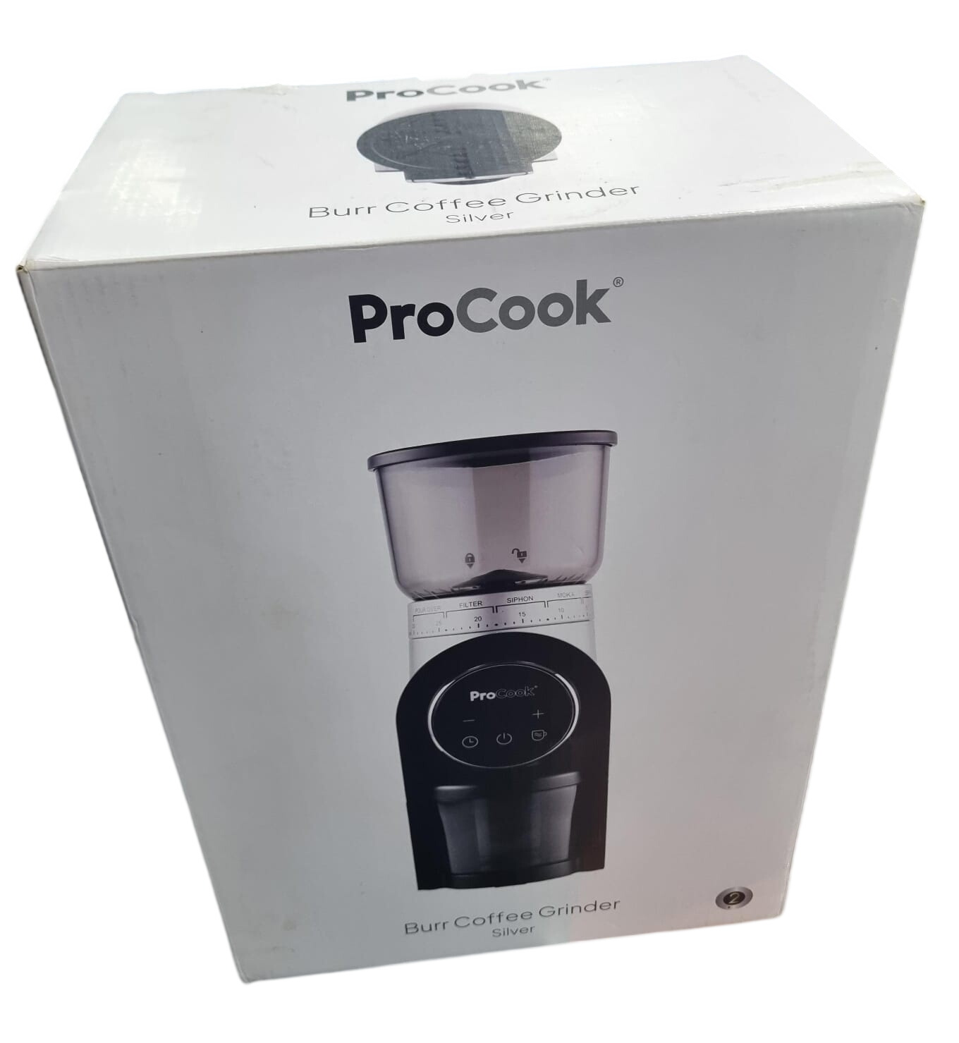 ProCook - Burr Coffee Grinder - Black & Silver - NEW!