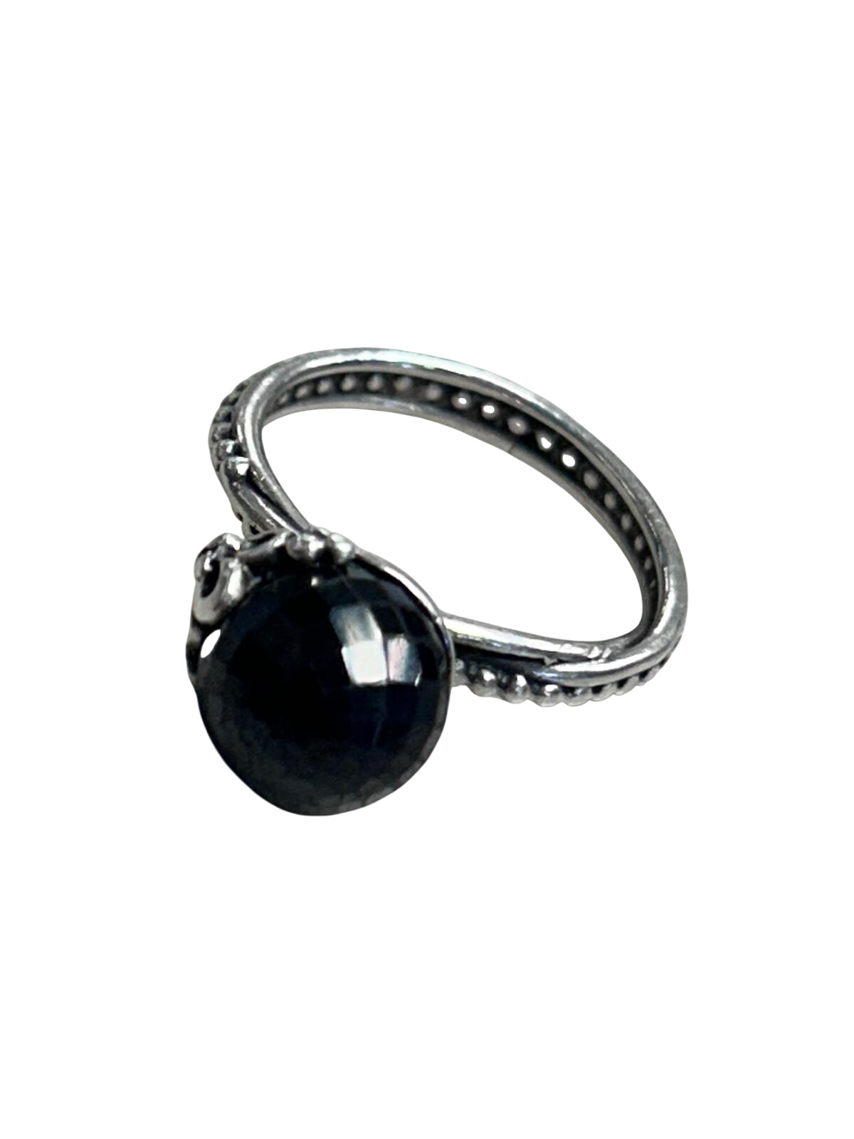 Pandora Ring With Black Stone