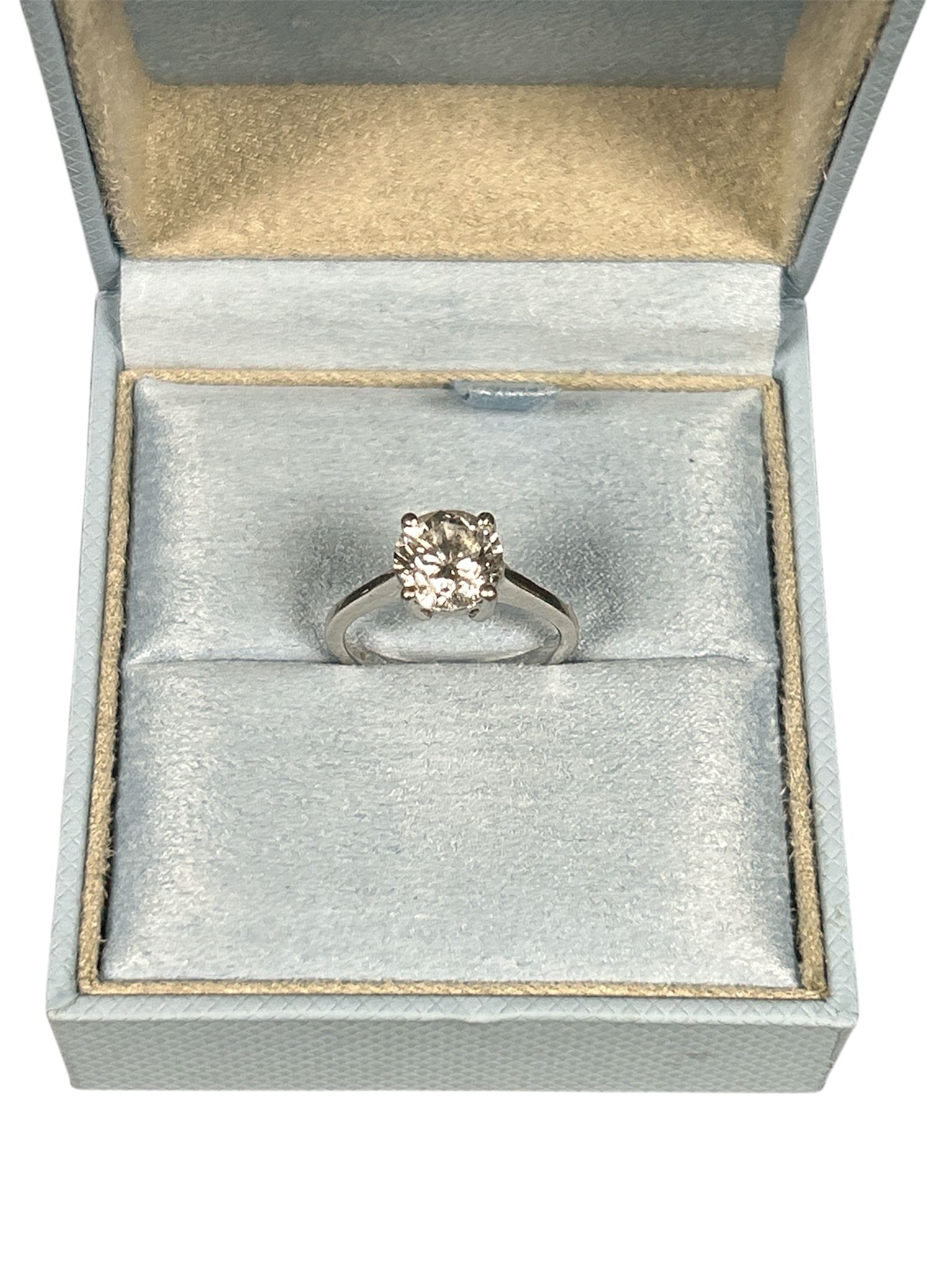 Platinum Ring 2Ct Diamond 2.18g