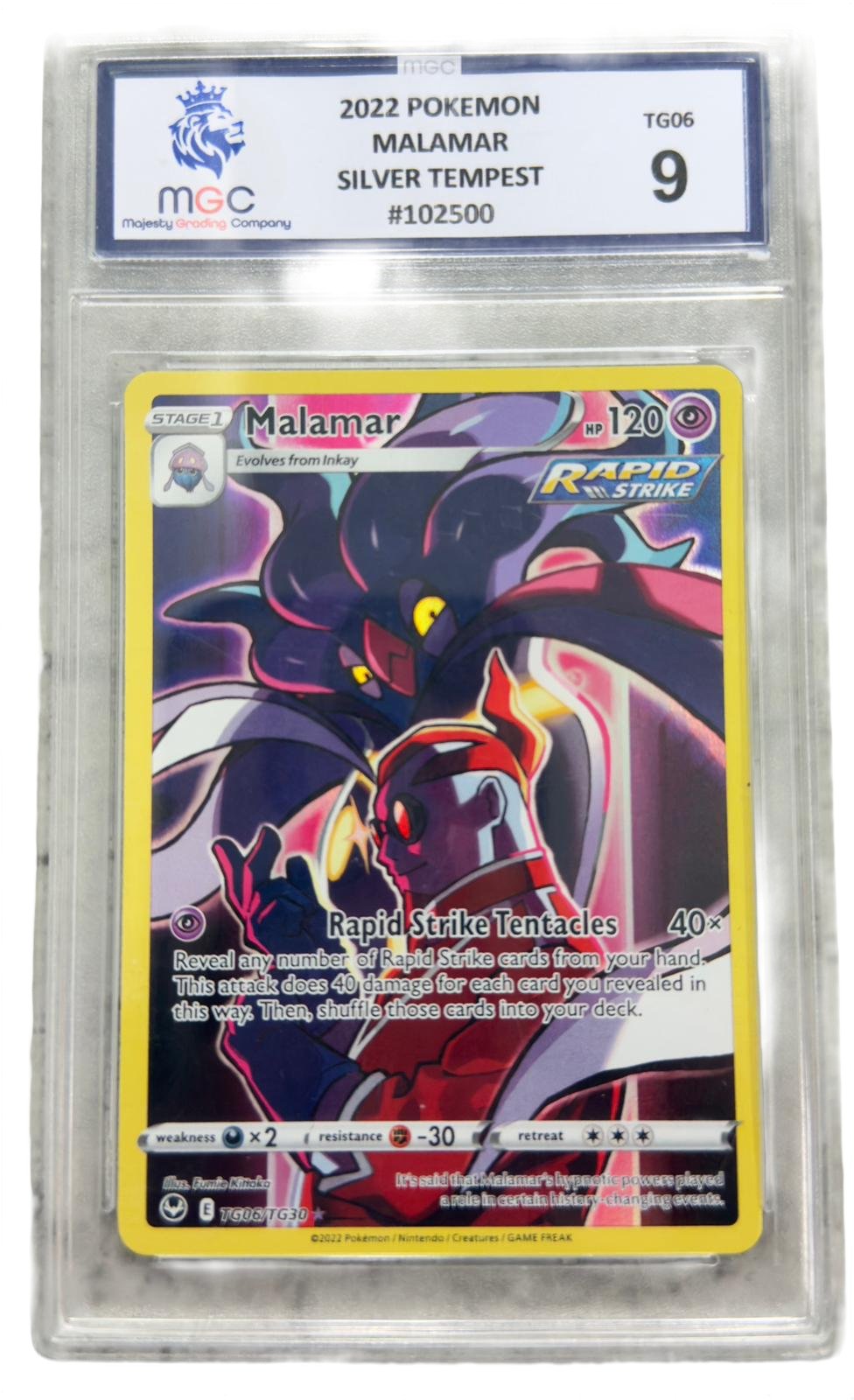 2022 Pokemon Malamar Silver Tempest TG06 - Grade 9 Pokemon Card