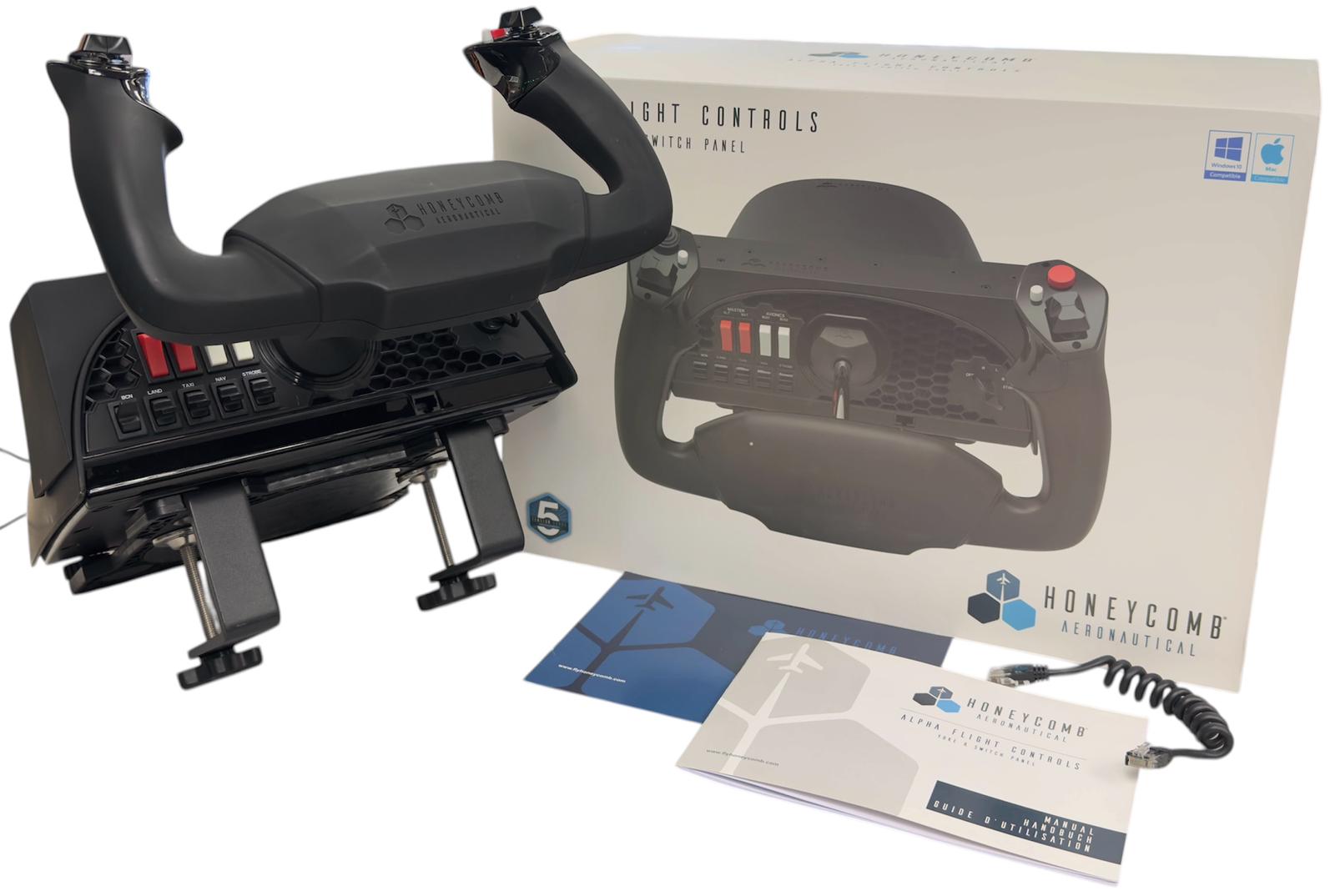 Honeycomb Aeronautical Alpha Flight Controls Yoke and Switch Panel - Boxed