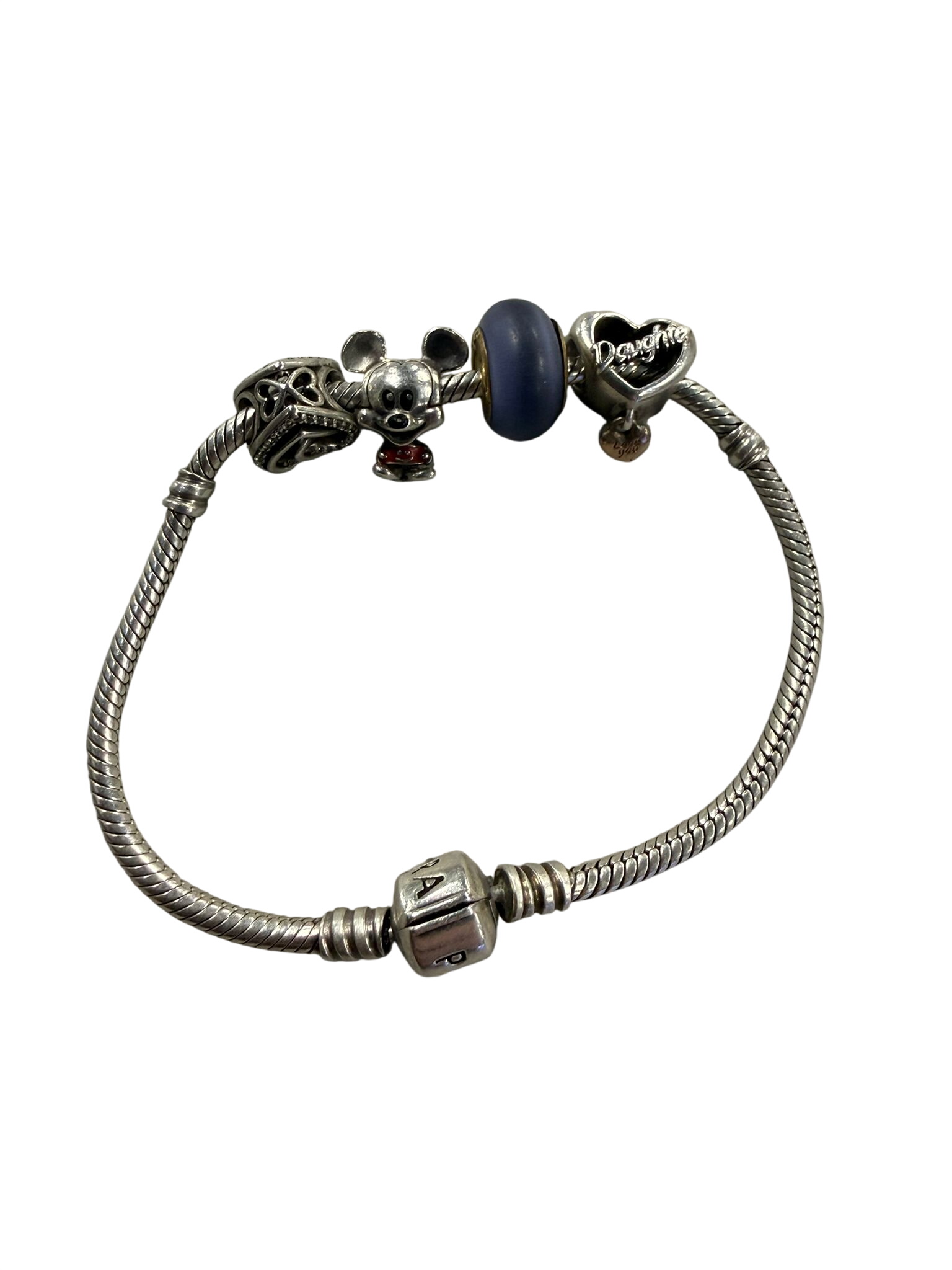Pandora 925 ALE Bracelet + 4 Charms