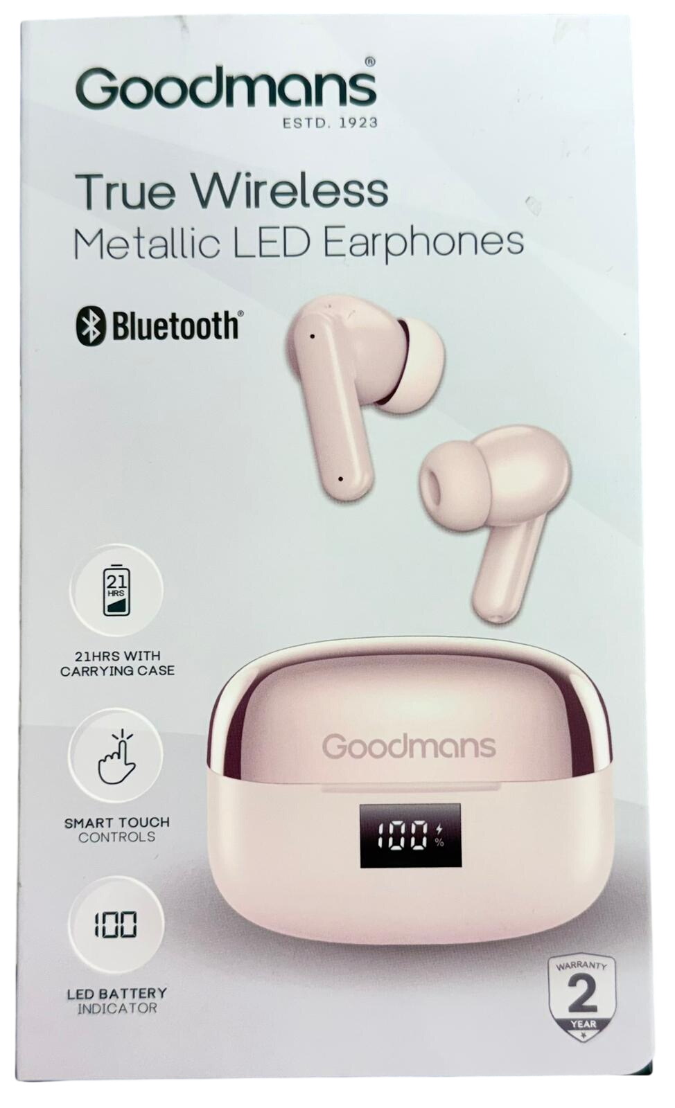 Goodmans True Wireless Earphones - Pink - Sealed Brand New