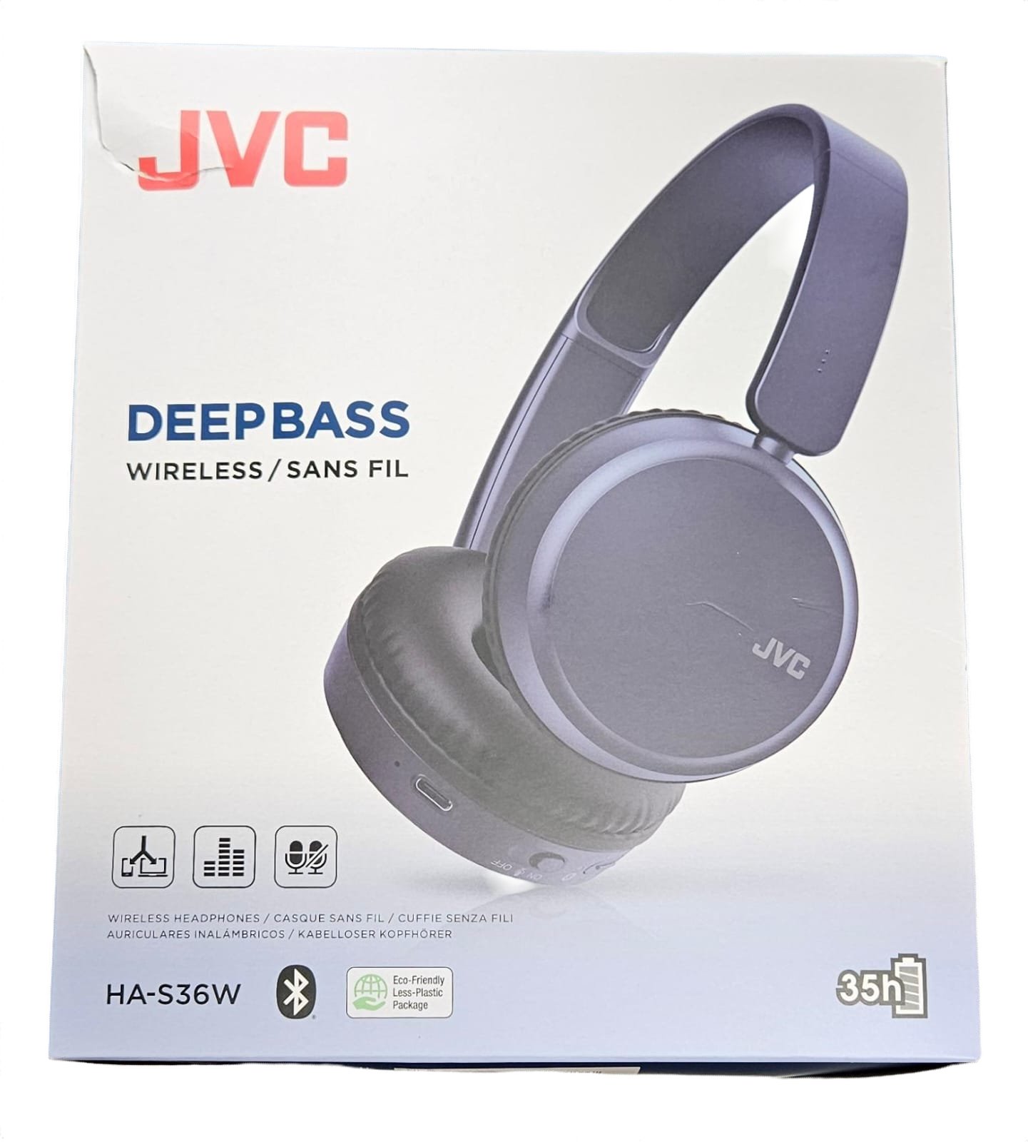 JVC HA-S36W Deep Bass Wireless Headphones